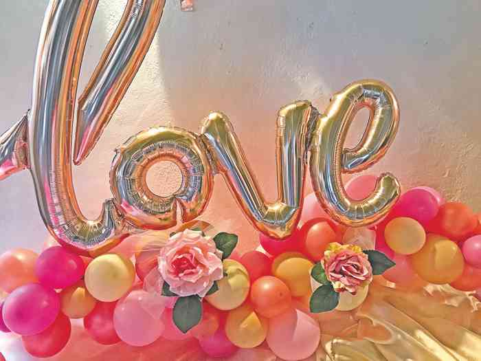 Hochzeitsdekoration candy & balloon Ballonschrift Goldfarben