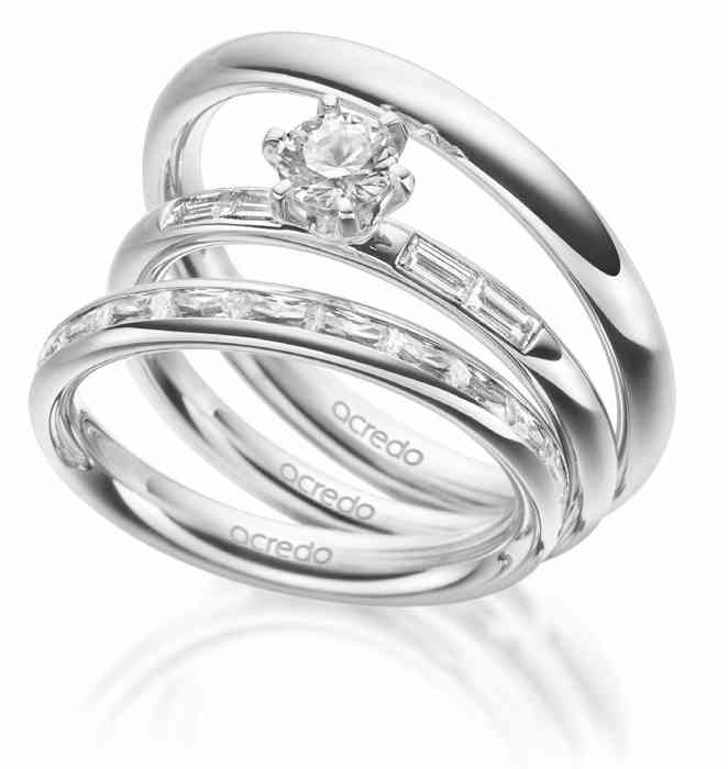 Triset von acredo in Weißgold 585/- mit zus. 0,55 ct. Brillant tw, vs tw, si