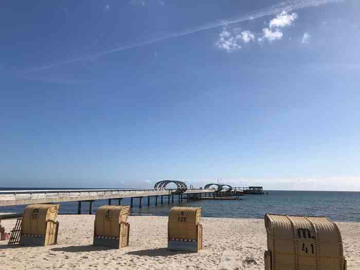 Seebrücke Kellenhusen vom Strand aus betrachtet