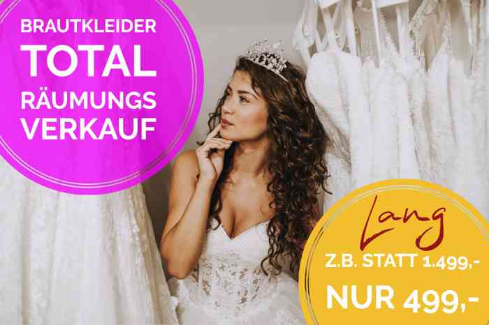 Brautkleid toltal Räumungsverkauf bei Lang Brautmoden Lüneburg.
